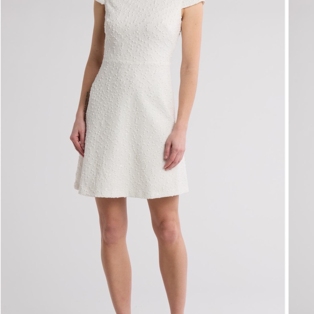 Elegant White Textured Dress